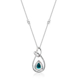 Hallie 14K White Gold Pear-Cut Natural Zambian Emerald Pendant