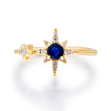 Kehlani 10K Yellow Gold Round-Cut Blue Sapphire Ring