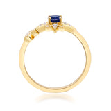 Amelia 10K Yellow Gold Round-Cut Blue Sapphire Ring
