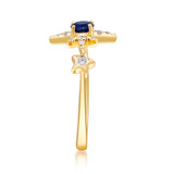 Amelia 10K Yellow Gold Round-Cut Blue Sapphire Ring