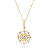 Amelia 10K Yellow Gold Round-Cut White Diamond Pendant
