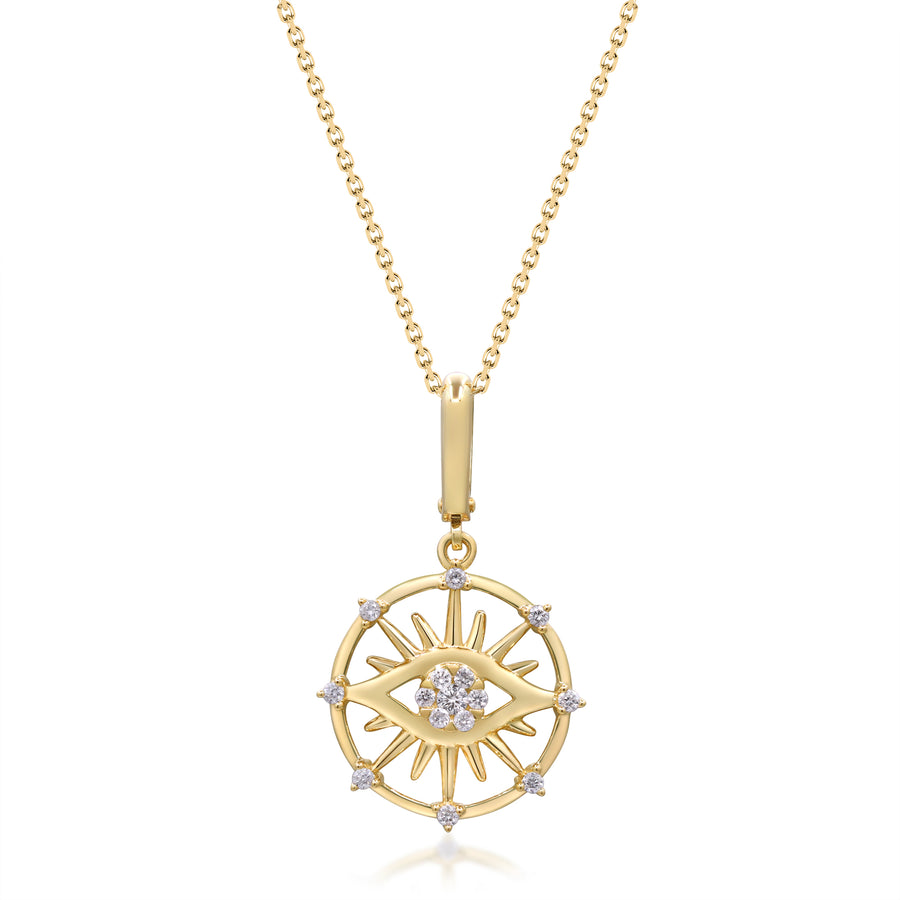 Amelia 10K Yellow Gold Round-Cut White Diamond Pendant