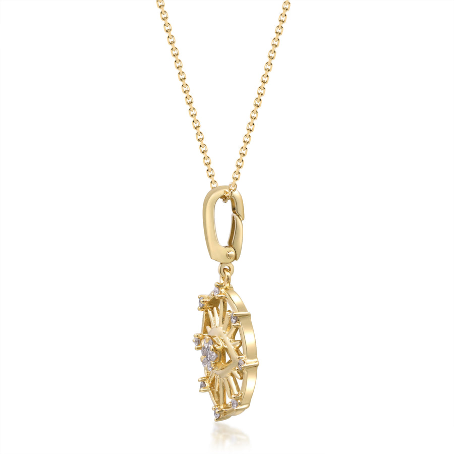 Amelia 10K Yellow Gold Round-Cut White Diamond Pendant