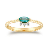 Amelia 10K Yellow Gold Marquise-Cut Zambian Emerald Ring