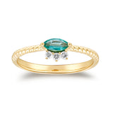 Kinsley 10K Yellow Gold Marquise-Cut Zambian Emerald Ring