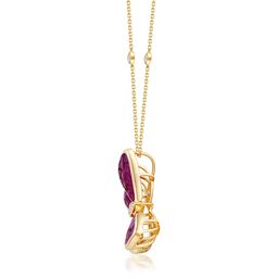 Edith 14K Yellow Gold Square-Cut Mozambique Ruby Pendant