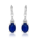 Arielle 10K White Gold Oval-Cut Ceylon Blue Sapphire Earring