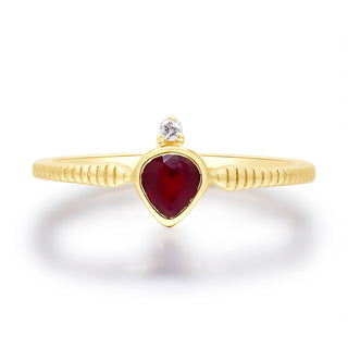 Ella 14K Yellow Gold Pear-Cut  Mozambique Ruby Ring