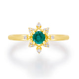 Penelope 10K Yellow Gold Round-Cut Emerald Ring