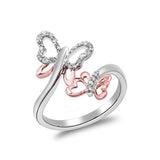 Soleil 925 Sterling Silver Round-Cut White Diamond Ring