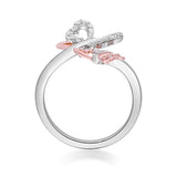 Soleil 925 Sterling Silver Round-Cut White Diamond Ring