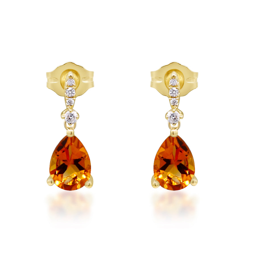 Kinsley 10K Yellow Gold Pear-Cut Mexican Fire Opal Earring