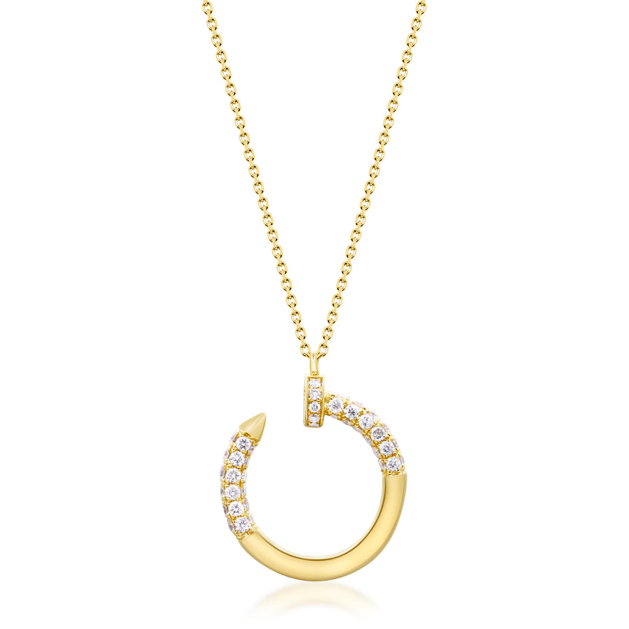 Amelia 10K Yellow Gold Round-Cut White Diamond Pendant