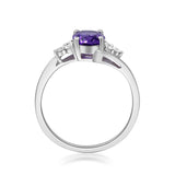 Amelia 10K White Gold Oval-Cut Amethyst Ring