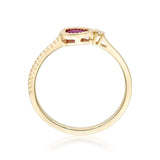 Mila 14K Yellow Gold Pear-Cut Mozambique Ruby Ring