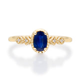 Amelia 10K Yellow Gold Oval-Cut Blue Sapphire Ring