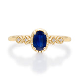 Emerson 10K Yellow Gold Oval-Cut Blue Sapphire Ring