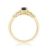 Amelia 10K Yellow Gold Oval-Cut Blue Sapphire Ring