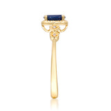 Amelia 10K Yellow Gold Oval-Cut Blue Sapphire Ring