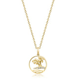 Emilia 14K Yellow Gold Round-Cut White Diamond Pendant