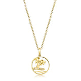 Emilia 14K Yellow Gold Round-Cut White Diamond Pendant