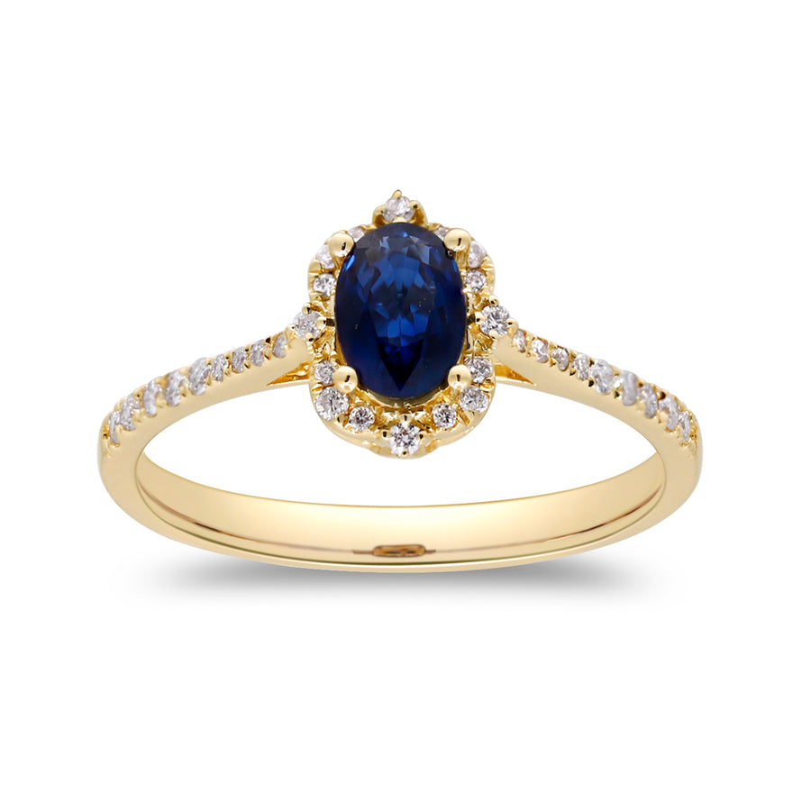 Amelia 10K Yellow Gold Genuine Blue Sapphire Ring