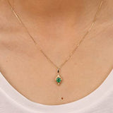 Adia 14K Yellow Gold Round-Cut Natural Zambian Emerald Pendant
