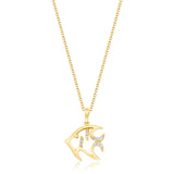 Ellie14K Yellow Gold Round-Cut White Diamond Pendant
