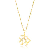Ellie14K Yellow Gold Round-Cut White Diamond Pendant