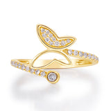 Adalynn 10K Yellow Gold Round-Cut White Diamond Ring