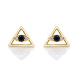 Kailani 10K Yellow Gold Round-Cut Blue Sapphire Earrings