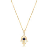 Claire 14K Yellow Gold Round-Cut Blue Sapphire Pendant