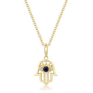 Claire 14K Yellow Gold Round-Cut Blue Sapphire Pendant