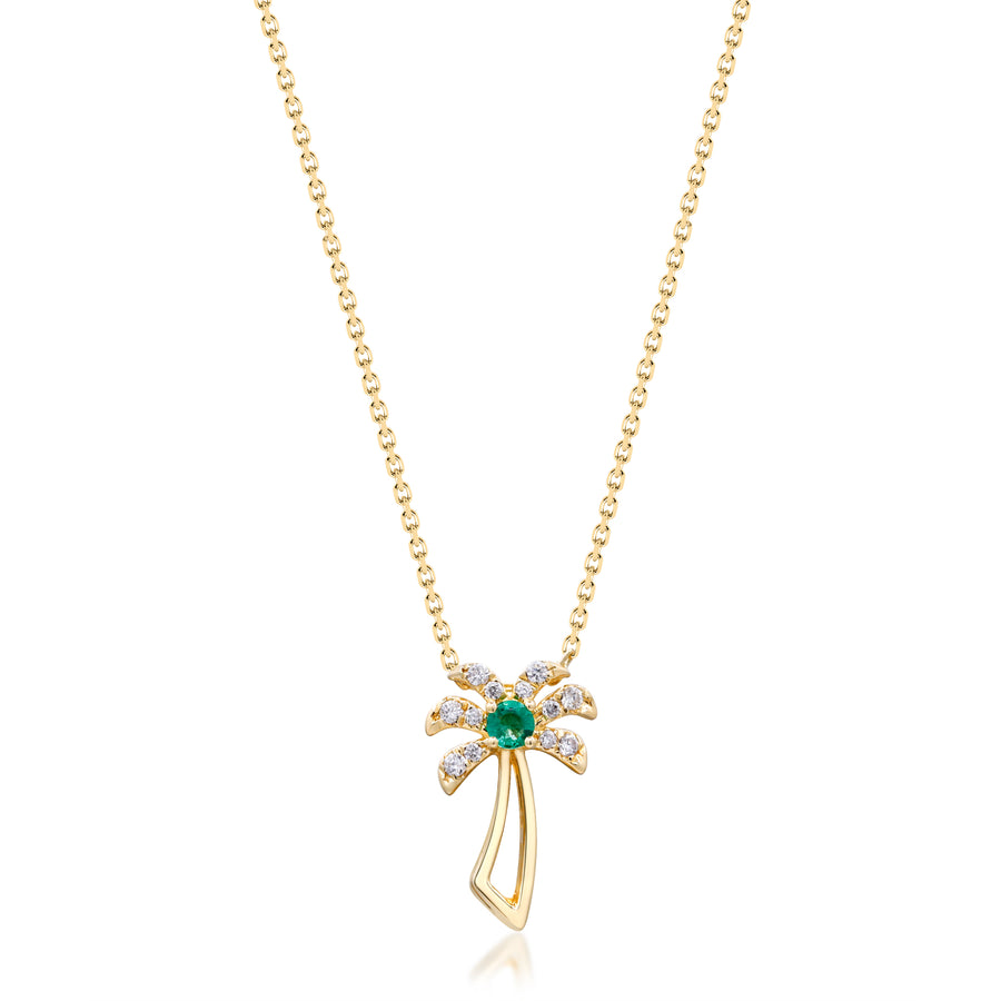 Karley 10K Yellow Gold Round-Cut Emerald Pendant