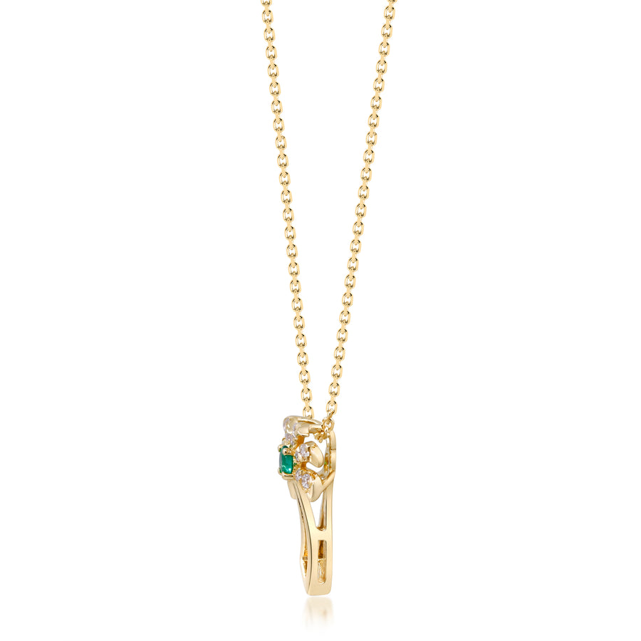 Karley 10K Yellow Gold Round-Cut Emerald Pendant