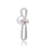 Amelia 10K White Gold Round-Cut Pearl Pendant