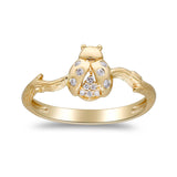 Adalynn 10K Yellow Gold Round-Cut White Diamond Ring