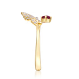 Aria 14K Yellow Gold Pear-Cut Mozambique Ruby Ring