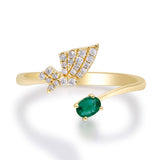 Emersyn 14K Yellow Gold Oval-Cut Emerald Ring