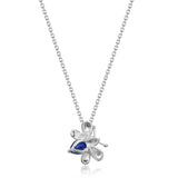 Piper 10K White Gold Pear-Cut Blue Sapphire Pendant
