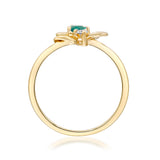 Exquisite Elegance: Smithsonian Museum Collection x Gin and Grace - Dragonfly Diamond Ring in 14K Yellow Gold for a Distinctive Everyday Style