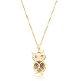 Journee 10K Yellow Gold Round-Cut White Diamond Pendant