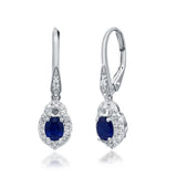 Amelia 10K White Gold Oval-Cut Blue Sapphire Earring