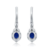 Amelia 10K White Gold Oval-Cut Blue Sapphire Earring