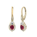 Lia 10K Yellow Gold Oval-Cut Mozambique Ruby Earring