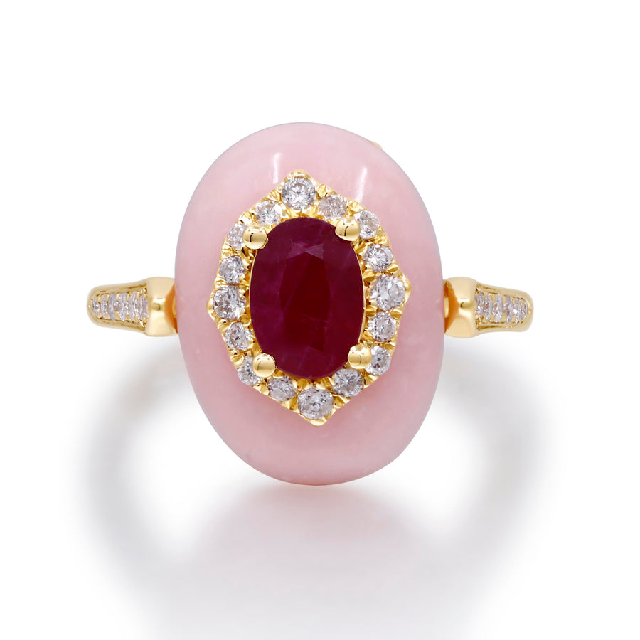Sophia 14K Yellow Gold Oval-Cut Mozambique Ruby Ring