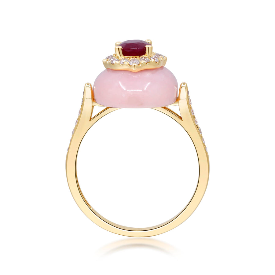 Sophia 14K Yellow Gold Oval-Cut Mozambique Ruby Ring