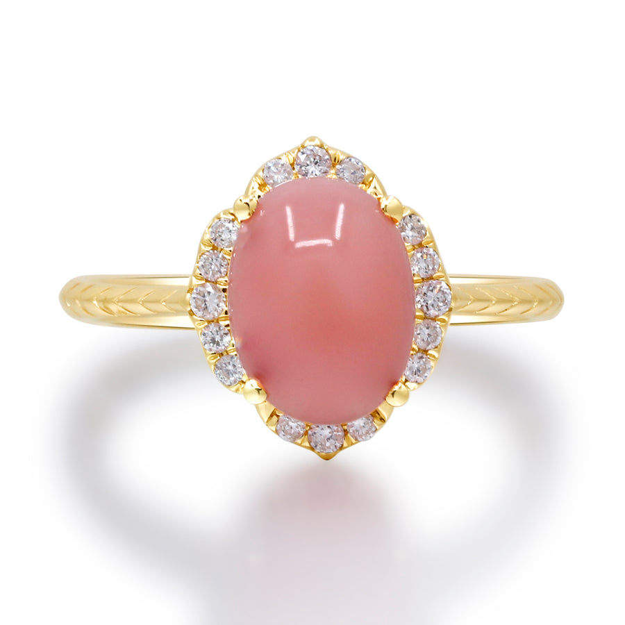 Gabriella 14K Yellow Gold Oval-Cut Pink Opal Ring