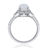 Aaliyah 10K White Gold Oval-Cut Opal Ring