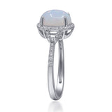 Aaliyah 10K White Gold Oval-Cut Opal Ring